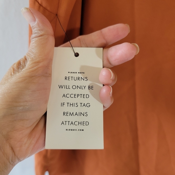 NEW ELOQUII Women Plus Size Brown One Shoulder Ruffle Top Sz 22 Academia Peasant - Picture 9 of 12